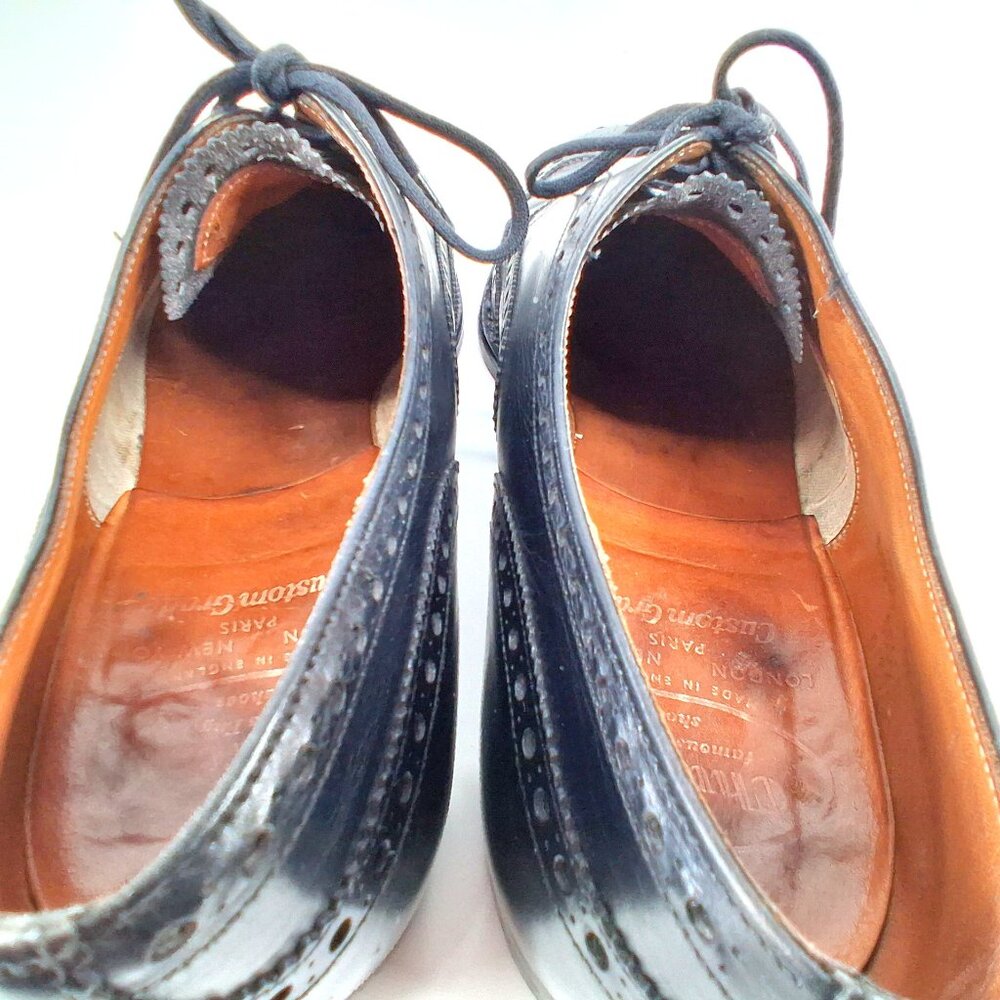 Church’s Custom Grade Black Leather Brogue Oxford Dress Shoes Men’s UK 9 E US 10 - Picture 11 of 13
